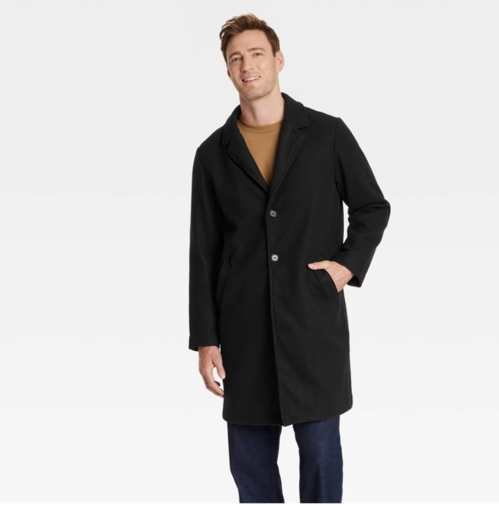 Men's Heavyweight Overcoat - Goodfellow & Co Black XXL